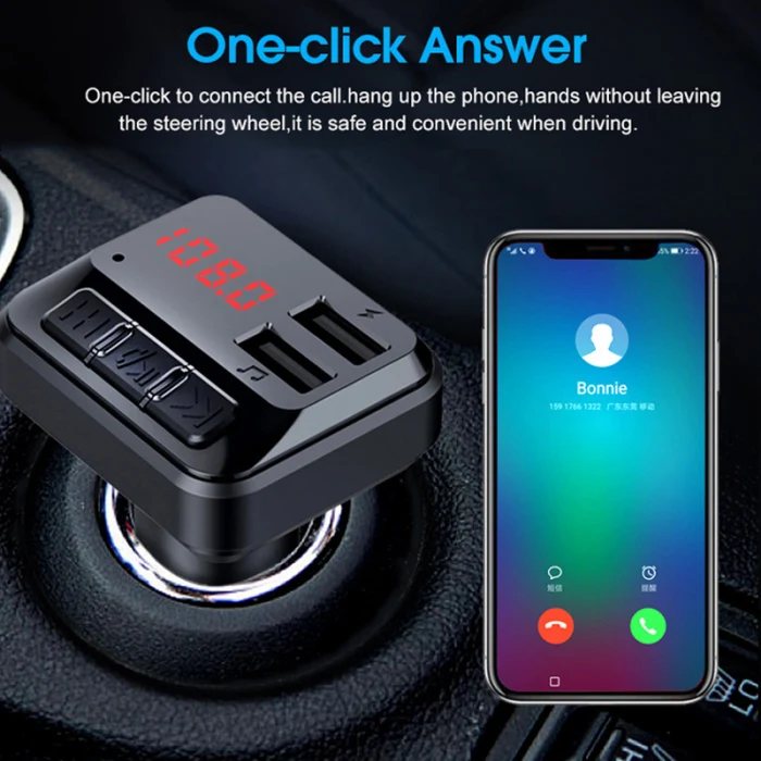Двойной USB Bluetooth автомобильный телефон зарядное устройство MP3 музыкальный плеер приемник комплект с светодиодный дисплей VH99