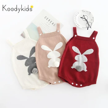 

Koodykids New Spring Baby Girl Knitted Bodysuits Handmade Baby Bunny Knitted Baby Boy Rompers Boy Rabbit Knitting Clothes Autumn