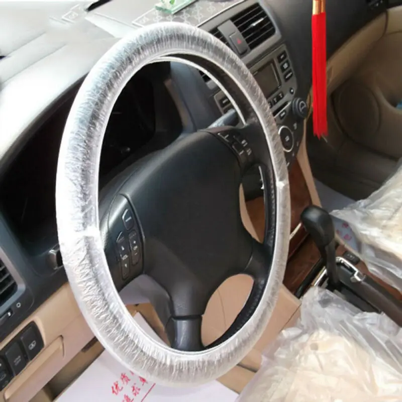 Универсальный 100 шт Автомобильный чехол на руль для одноразовых пластиковых чехлов