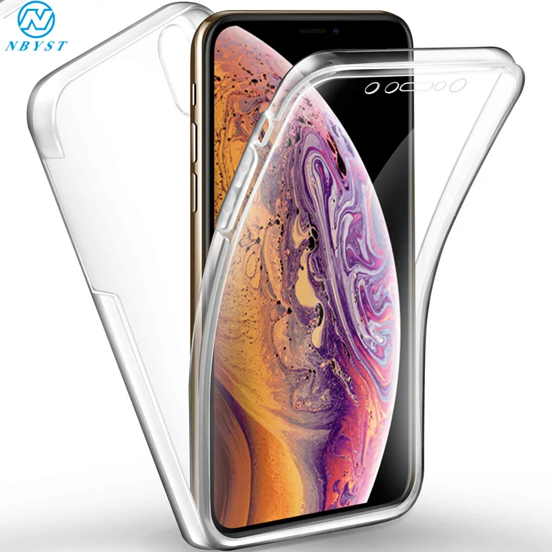 Мягкий чехол на 360 градусов для iPhone 12 Mini 11 Pro X XR XS MAX прозрачный силиконовый SE 2020 8 6 6S