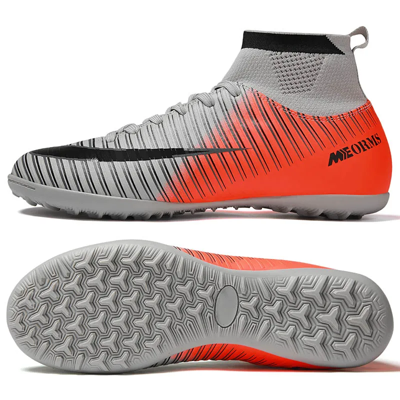 orange turf spikes Футбольные бутсы для использования в помещении для мужчин оригинальная спортивная футбольная обувь дышащие ботинки для футбола с дерном детские спортивные Бутсы futebol chuteiras - Цвет: orange turf spikes
