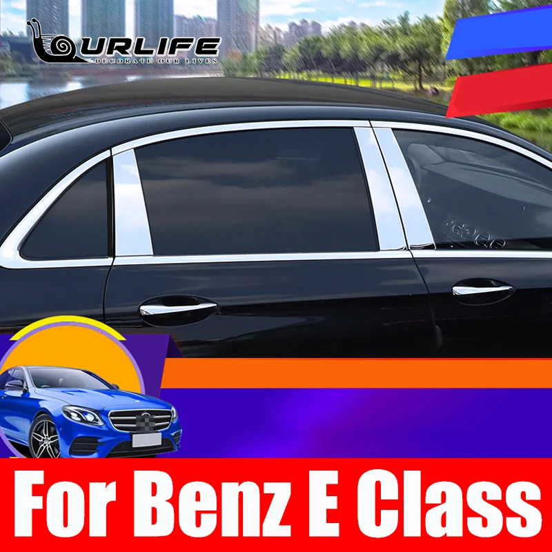 

8pcs/set Aluminum Window Pillar Post Trim Kit Cover Trim For Mercedes Benz W213 E Class 2016 2017 2018 Sedan Accessories