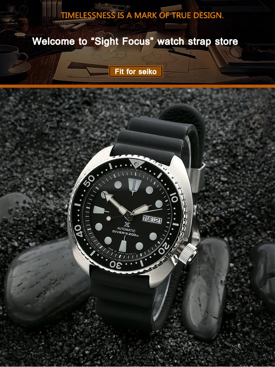 Ремешок для часов Seiko, для дайвинга, резиновый, 22 мм | Наручные часы |  АлиЭкспресс
