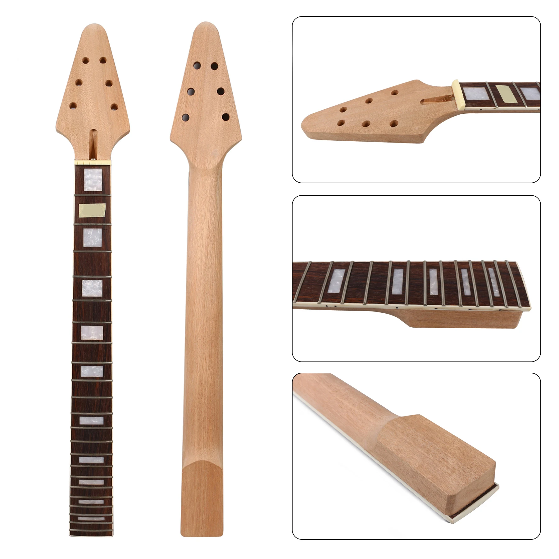 

L6 Mahogany made Electric Guitar Neck 22Fret 24.75inch Rosewood Fretboard Unfinished #L3