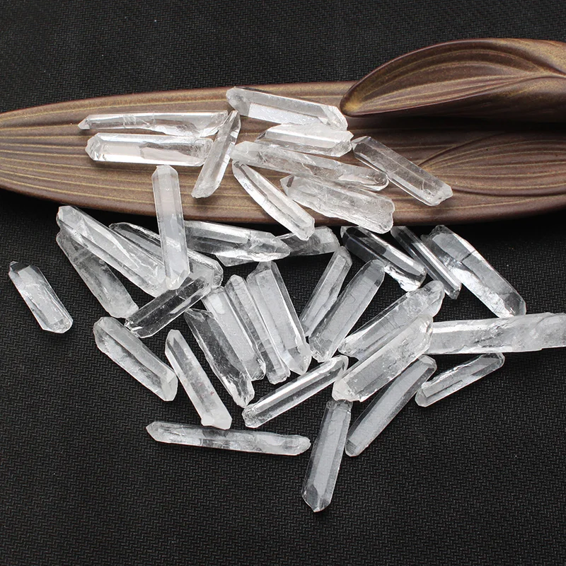 

Natural White Crystal Hexagonal Prism Strip Gravel Decoration Energy Stone Rough Stone Ore