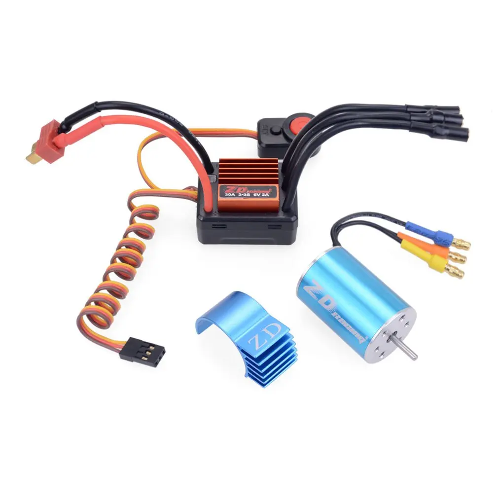 

For Hobbywing For QuicRun WP-16BL30 Brushless Speed Controller/30A ESC+2435 3300kv Motor For 1/16 & 1/18 RC Car