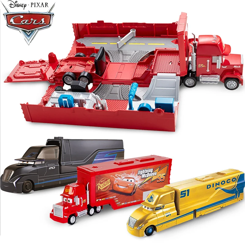 Disney Car Pixar Cars 3 2 Lightning Curz Ramirez Storm Jackson Large Transporter Deformation Truck Racing Track Frj07 - Railed/motor/cars/bicycles - AliExpress