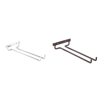 

New Hanging Wine Glass Rack Single Row Stemware Cafe Restaurant Iron Holder