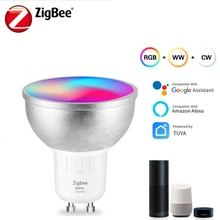 

AC85-265V WIFI Tuya Smart Zigbee Light Cup 6W RGBW Dimming Color Toning GU10 Mobile Phone APP Control Spotlight