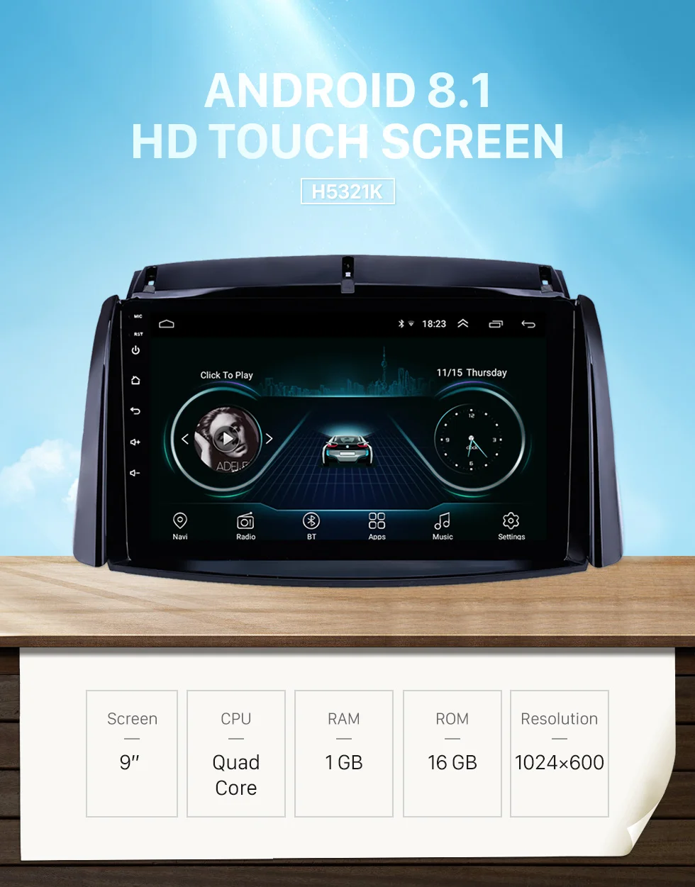 Cheap Seicane 9 inch Android 8.1 Car Unit Radio for 2009-2016 Renault Koleos GPS Navigation USB AUX support Carplay DVR OBD Digital TV 0