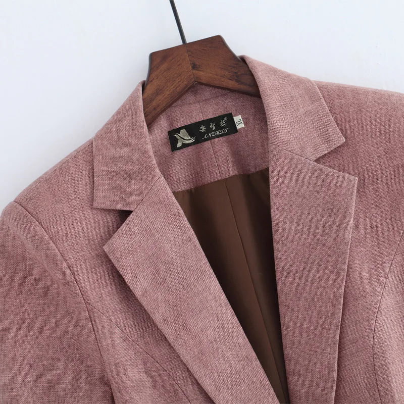 

2019 Spring And Autumn New Style Korean-style Casual Long Sleeve Flax Suit Slim Fit Large Size Cotton Linen Suit Jacket