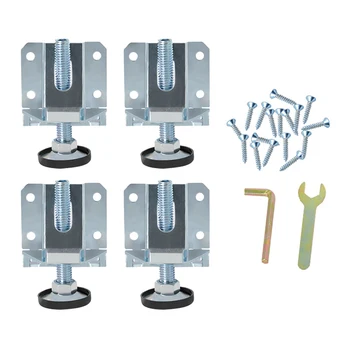 

4pcs Furniture Leveler Leveling Feet Stable Heavy Duty Home Reduce Friction Cabinets Adjustable Table Leg Support Screw On