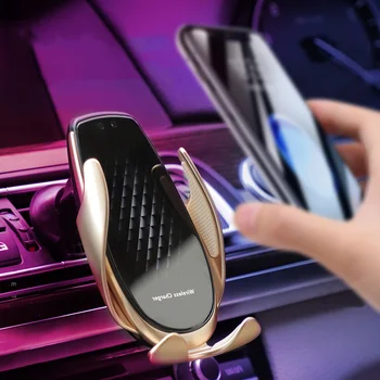 

Wireless Charger Infrared Induction Car Phone Holder 360° Rotation Auto Clamping Qi 15W Charging Stand