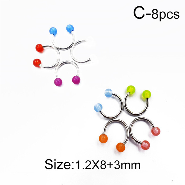 New Horseshoe Fake Nose Ring Tragus Piercing Surgical Steel Septum Ear Lip Tragus Industrial Piercing Body Jewelry