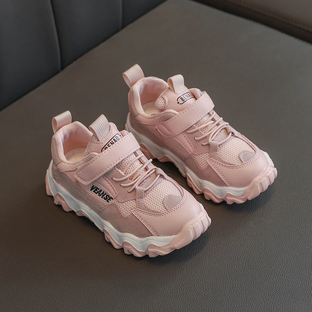 SZ197Pink Сезон весна-осень; Детские кроссовки с дышащей сеткой для мальчиков и девочек; спортивная обувь для девочек; Повседневная нескользящая обувь; SZ197 - Цвет: SZ197Pink