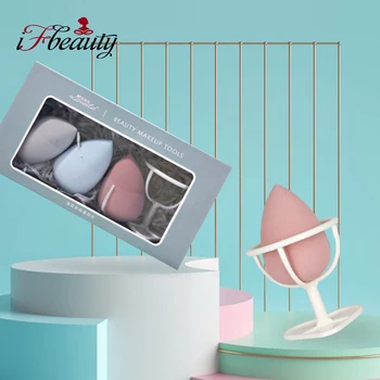 

3pcs/Set Egg Dry Wet Non-latex Makeup Cosmestic Foundation Sponge Beauty Powder Puff with Puff Shelf Storage