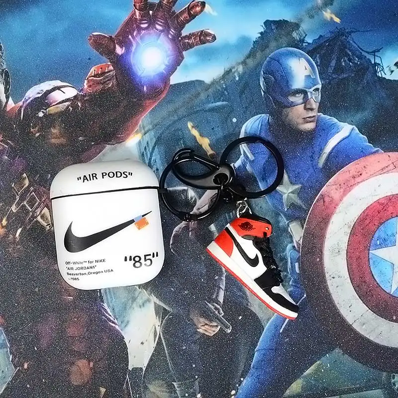 a shoe w case Прямая поставка Chicago pod 2 Чехол ПВХ брелок в виде кроссовка для подарка 3D мини-кроссовки Спортивное черное кольцо посылка брелок в виде кроссовка s - Цвет: a shoe w case