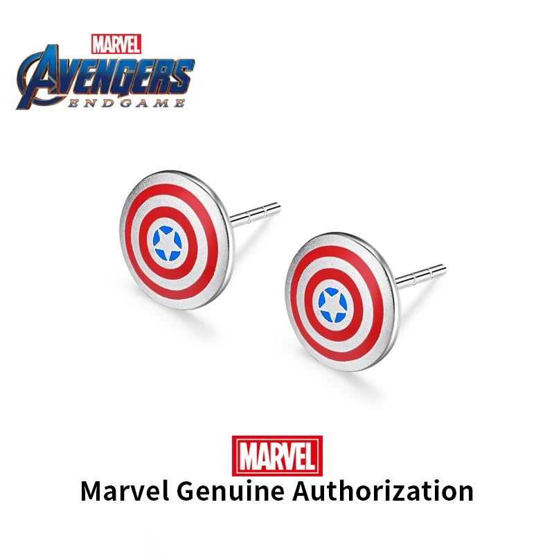 VANA Капитан Америка серьги гвоздики Marvel 925 стерлингового серебра серьги гвоздики