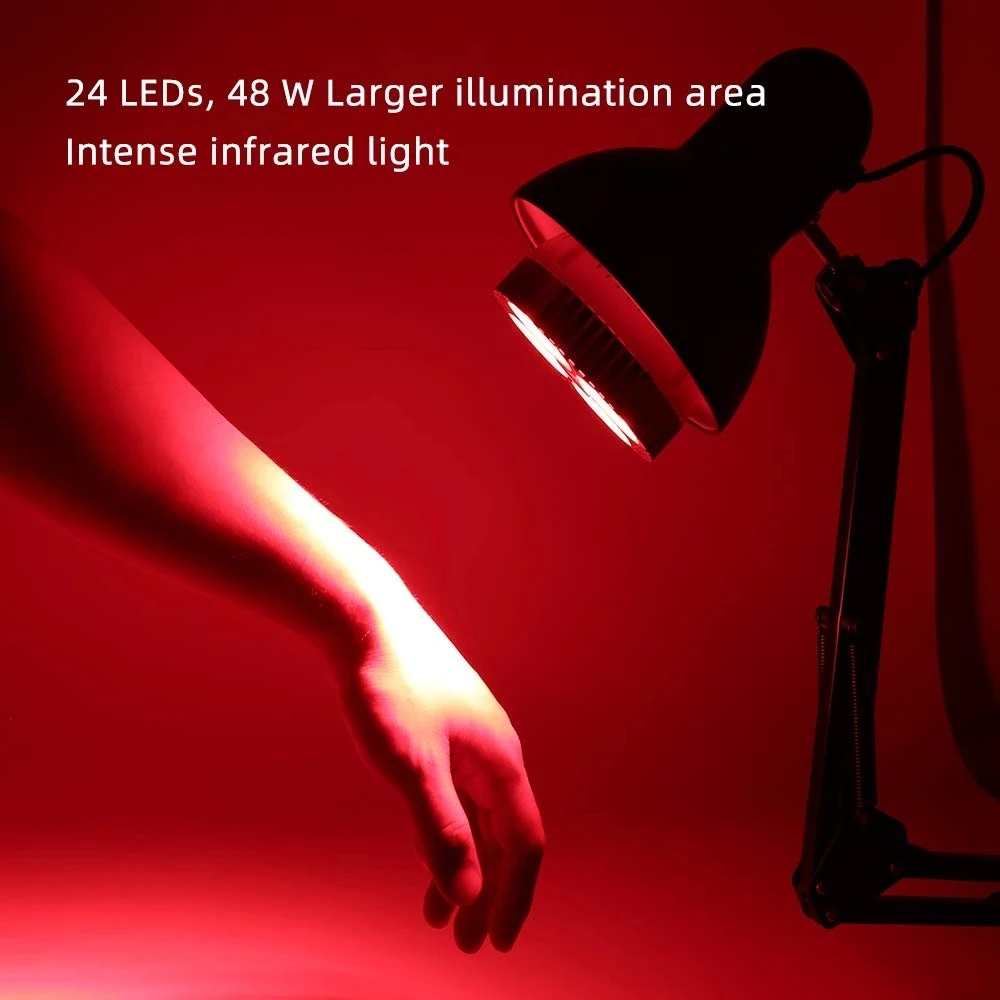 Led grow light bulb e27 48w deep red 660nm near infrared 850nm for