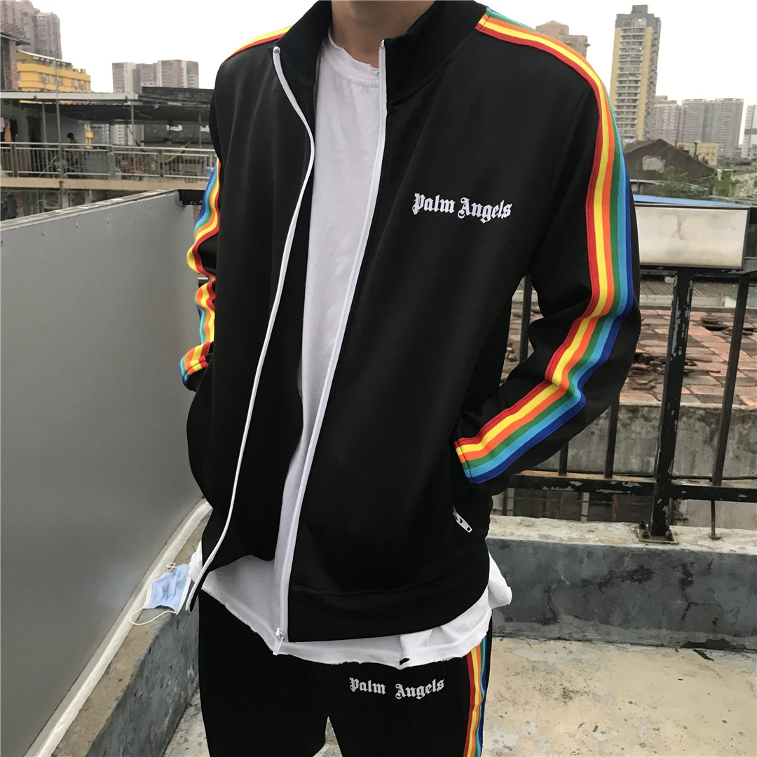 Palm angels side rainbow stripes casual 