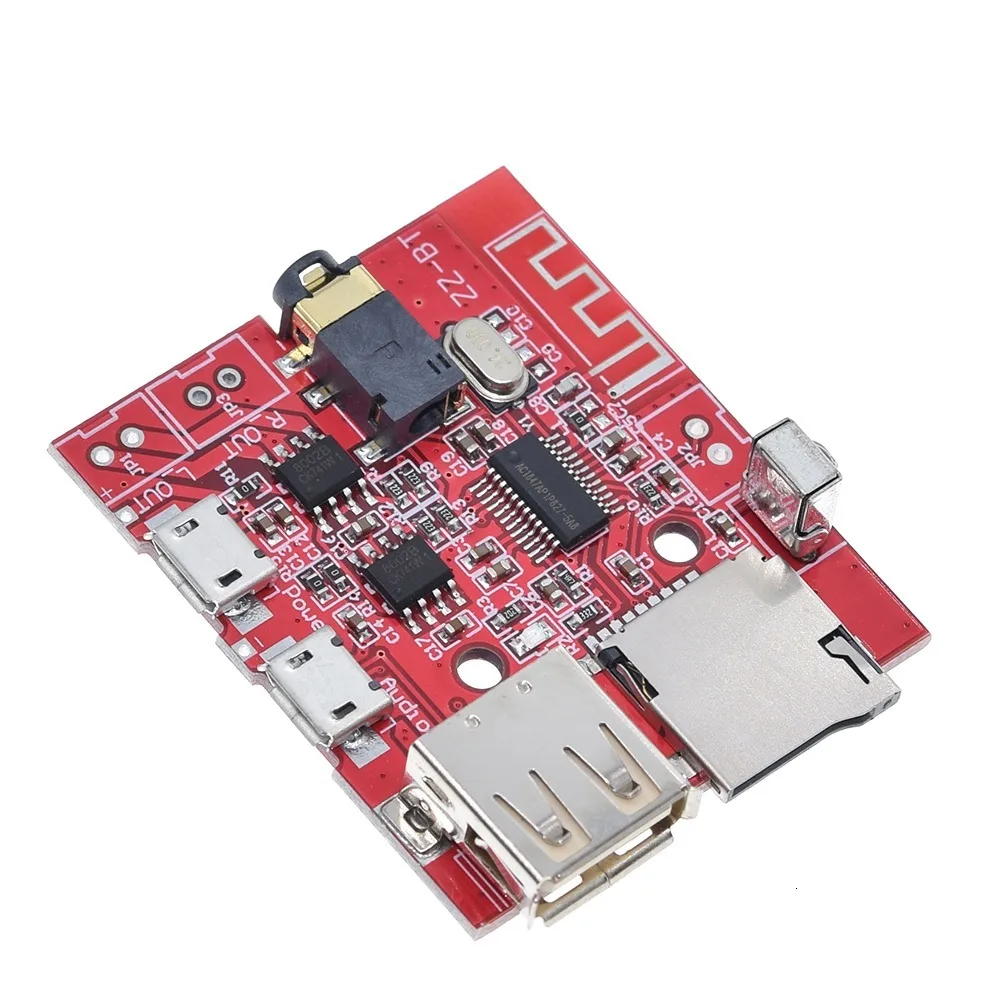 3W Car Bluetooth 4.1 MP3 WAV Decoding Board Speaker Amplifier Audio Receiver Module Support USB/TF/U-DISK/IR Remote Control Red