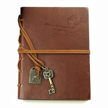 

Classic Retro Leather Bound Blank Pages Journal Diary Notepad Notebook Coffee 143*105*20mm.