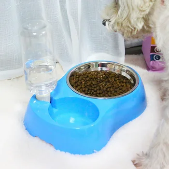 

Plastic Pet Dog Food Container Feeder Automatic Puppy Large Feeder Drinking Fountain Cat Water Bowl Miski Dla Psa Pet Kit KK60WS