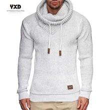 

New Brand Men clothes Man Pullover Sweater Men Casual Mans Sweaters Jumper Man Solid Thick Warm Stacker collar Knitted Sweater