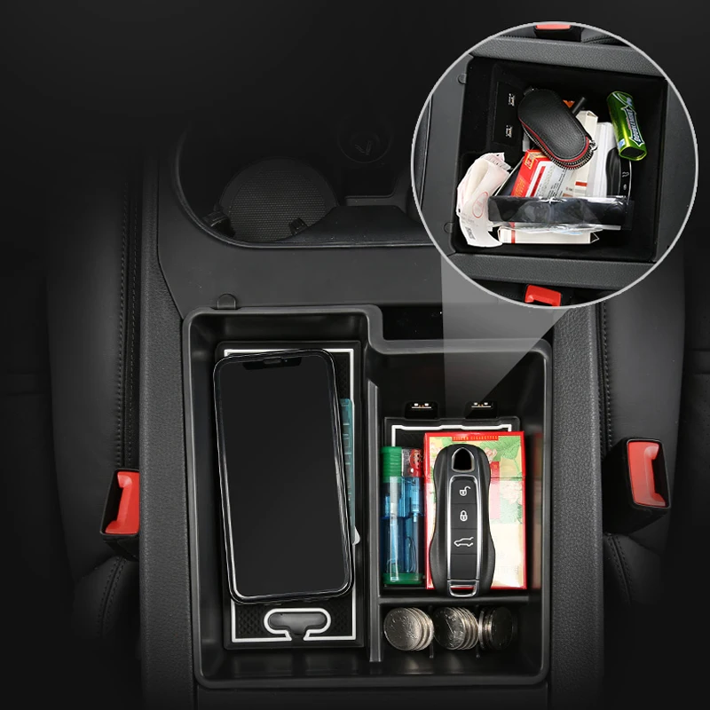 Armrest Storage Box For Porsche Macan Cayenne 2011-2021