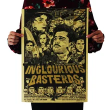 [A259] Бесславные ублюдки Ретро плакат из крафт-бумаги экран для помещений кафе декоративная живопись