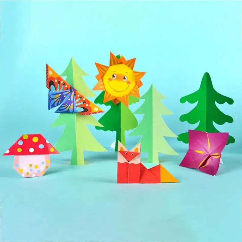 Детская книга оригами для детского сада Веселая детская головоломка DIY Ручная трехмерная коллекция оригами забавная