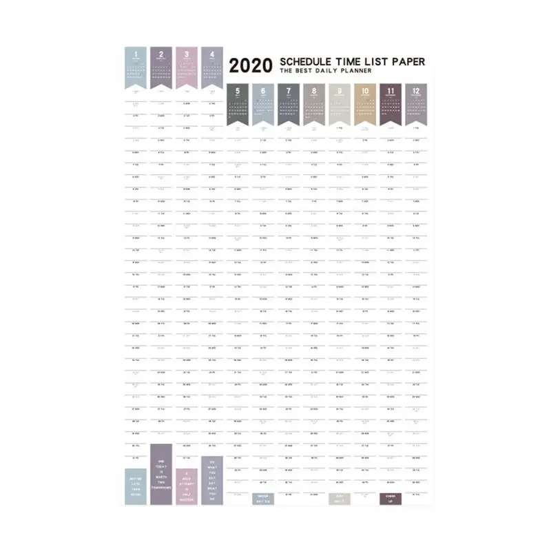 

2020 Schedule 365 Days Calendar Wall Sticker Creative Learning Calendar Save Money Self-discipline Schedule Home School
