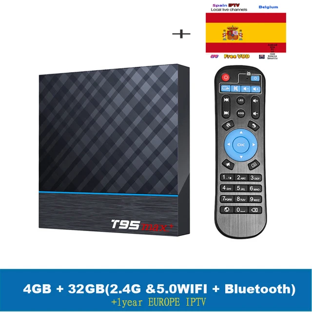 4g 32g add 1y iptv Новейшая модель; T95 max plus+ IP ТВ espa Португалии nederland Швеция Великобритания android 9,0 tv box 4 Гб Оперативная память 64 Гб Встроенная память модели составляет 1 год ip ТВ abonnement - Цвет: 4g 32g add 1y iptv