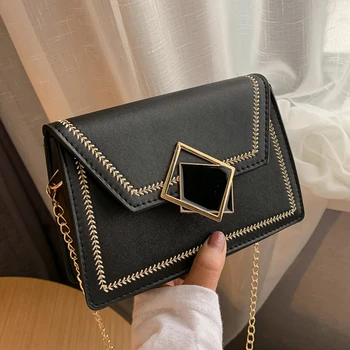 

Chain Pu Leather Crossbody Bags For Women 2020 Small Shoulder Messenger Bag Fashion Special Lock Design Female Travel Handbags