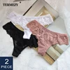 2Pcs/lot Women Sexy Lace Lingerie Temptation Low-waist Panties Embroidery Thong Transparent Hollow out Underwear Free shipping ► Photo 1/6