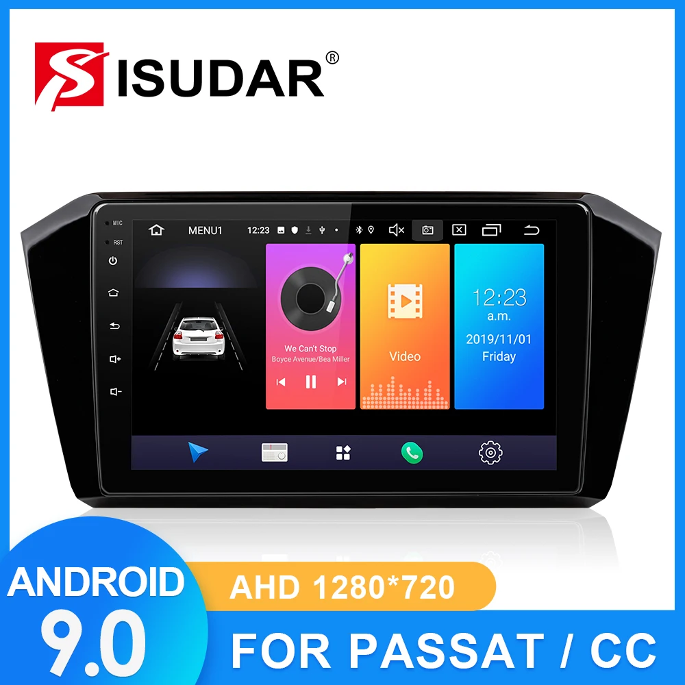 ISUDAR Автомагнитола для VW/Volkswagen/Passat b8 Magotan-2 din Android 9 Авторадио Мультимедиа gps DVR камера ram 2GB rom 32GB