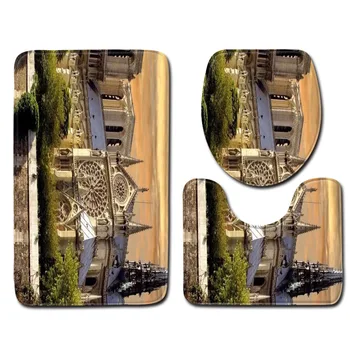 

The Hunchback of Notre Dame Three-Piece Floor Mat Bathroom 3-Piece Set Foam Durable Cover Shower Carpets Bathroom Mat Set