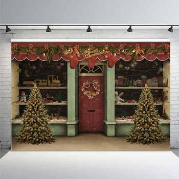 

MEHOFOTO Photography Backdrops Christmas Tree Stairs Wooden Floor Fireplace Portrait Vinyl Photographic Backgrounds Photo Studio