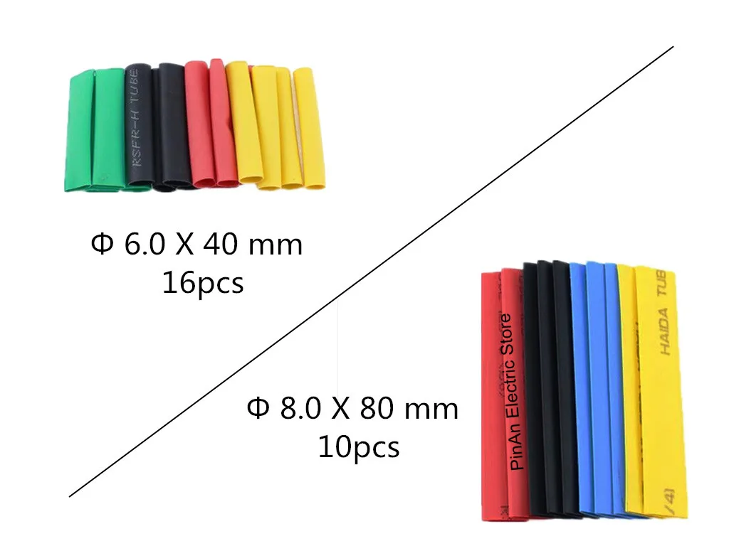 164 шт набор Полиолефиновая усадка Ассорти термоусадочная трубчатый электрод кабель трубчатая изоляция комплект трубок