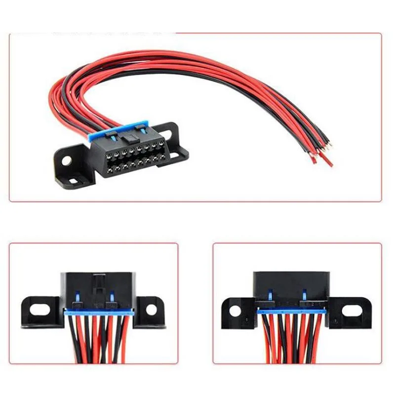 J1962F OBD2 16 Pin гнездовой разъем фиксированный жгут женский конструктор тире порт с полным кабелем