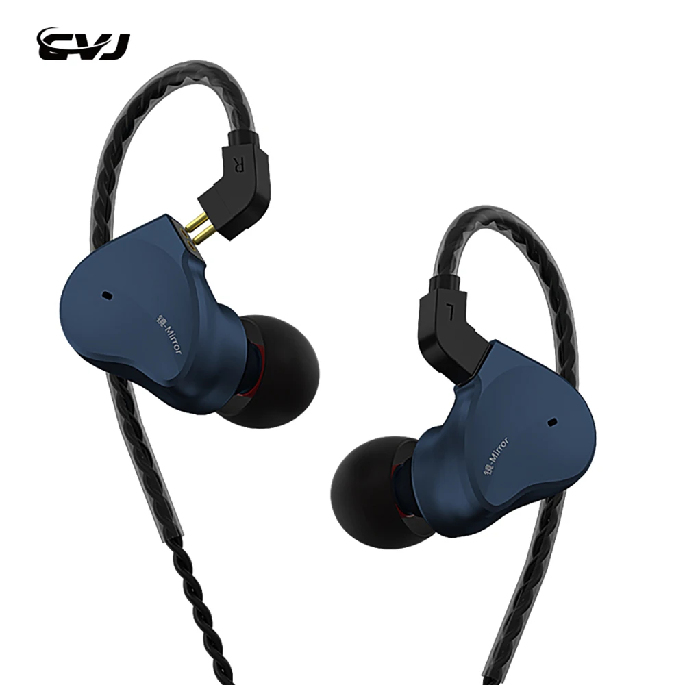 CVJ Mirror 2BA + 1DD-auriculares híbridos de Metal HIFI auriculares intrauditivos deportivos con cancelación de ruido