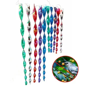 

Bird Repellent Reflective Hanging Spiral Deterrent Scare Rods 4Pcs spiral garden design portable outdoor scare birds