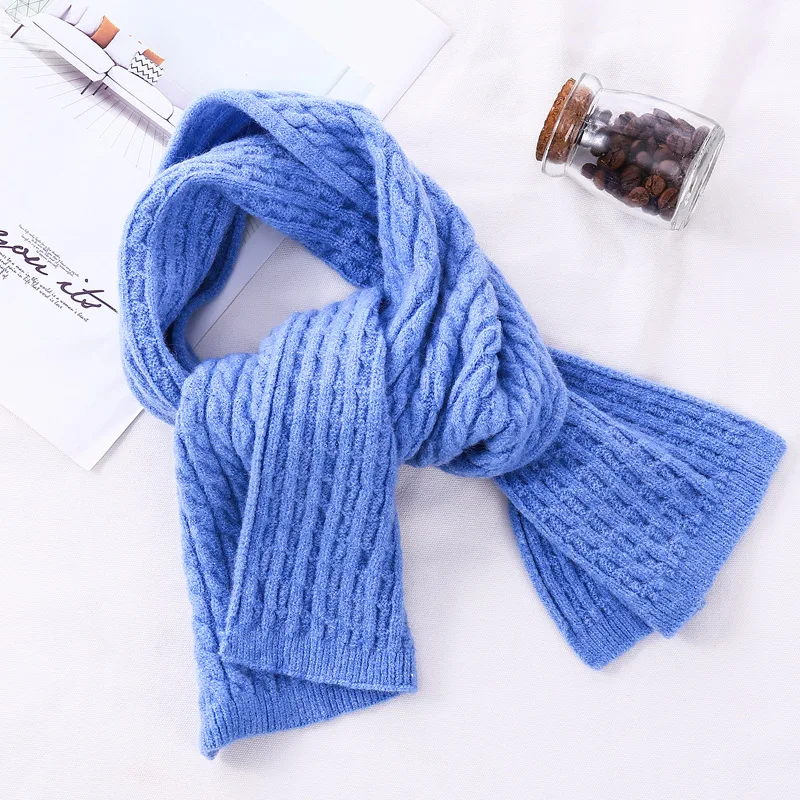 Мягкие толстые теплые мужские и женские шеи чистый цвет Шерсть трикотажные льняные шарфы
