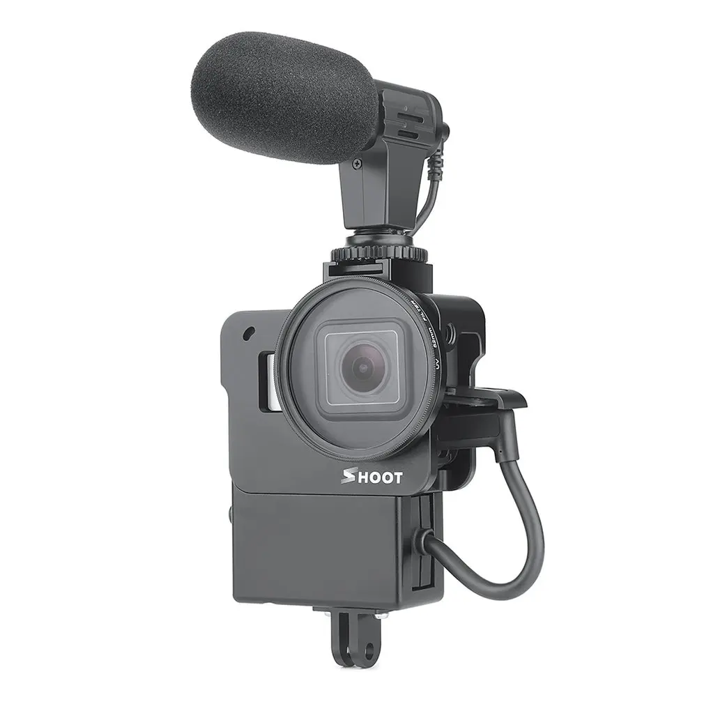 Для GOPRO5/6 plus/7 клетка для собак с ЧПУ чехол С микрофоном адаптер Разделение металлическая клетка для собак чехол