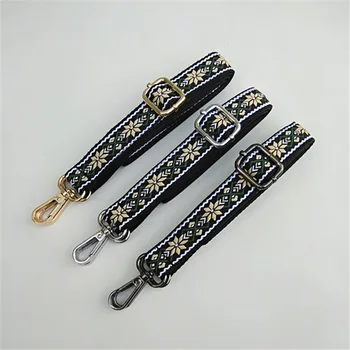 

Luxury Color National Style Embroidery Narrow Shoulder Strap Adjustable One-shoulder Crossbody Bag Long Strap Bag Accessories