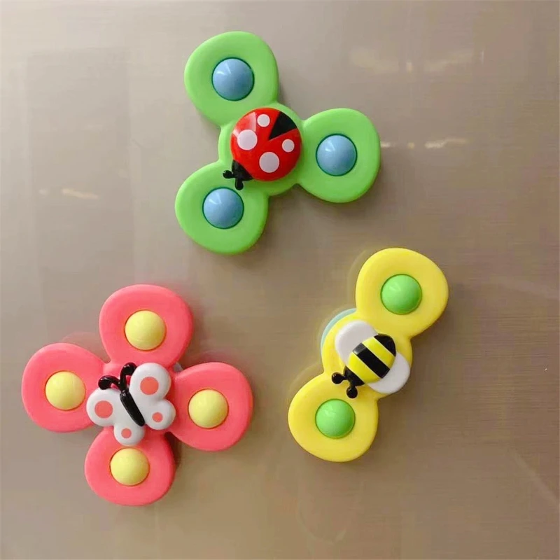 Details about   Baby Flower Spinner Fidget Spinner Top With Sucker Dining-table Toy Bath Toy 