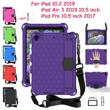 

For Kids Shockproof Silicone Case for iPad 10.2 2019 7th Gen with Pencil Holder iPad Air 3 Pro 10.5 Cover Funda Hand Strap Belt
