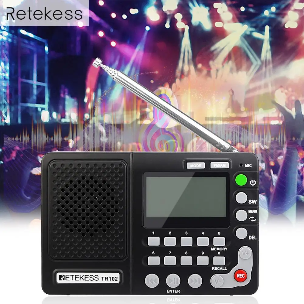 

Radio Receiver FM AM SW Portable Radio Pocket With USB MP3 Digital Recorder Support Micro TF Card Sleep Timer