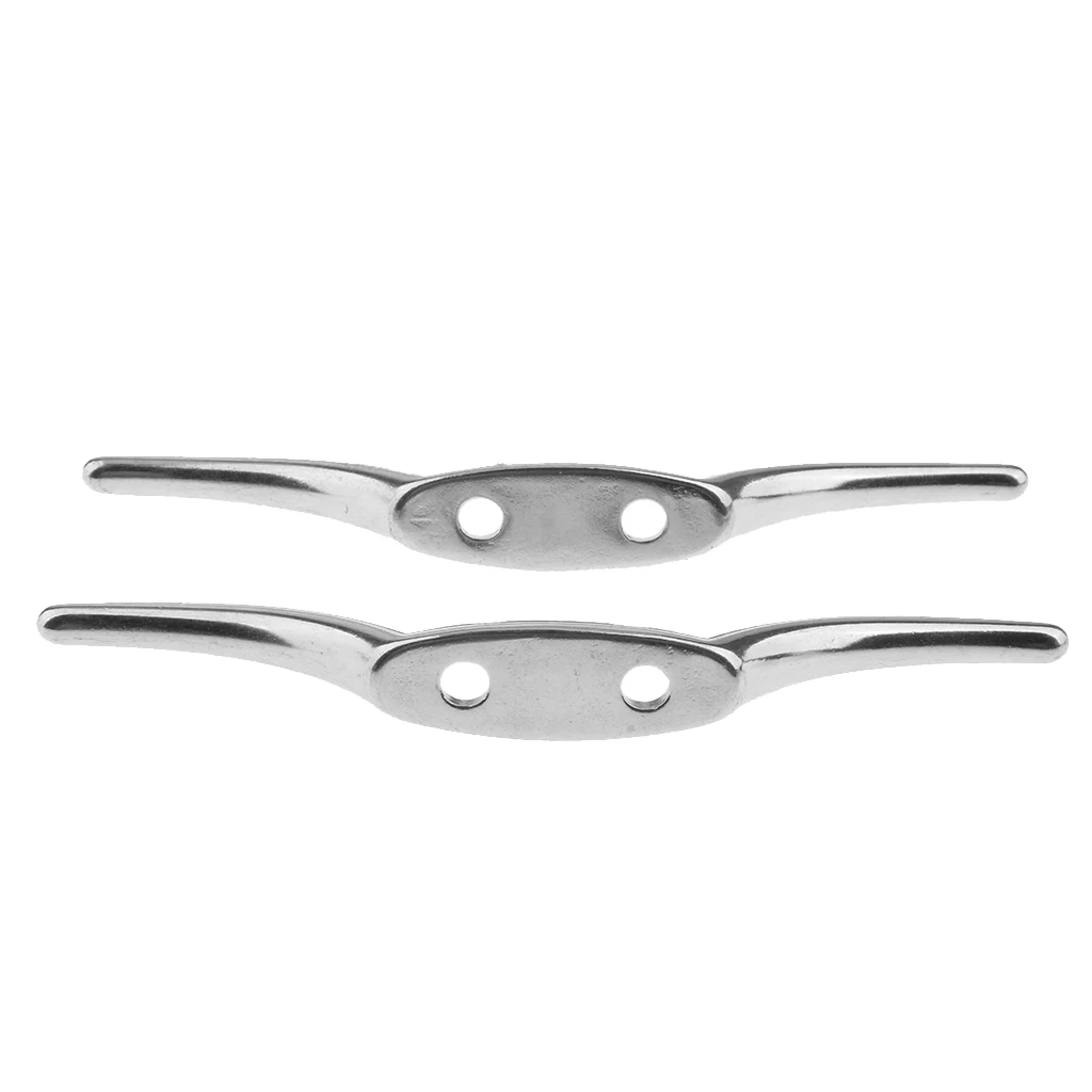 2Pcs Stainless Steel Rope Cleat Deck Mooring Marine Line Flag Anchor 112mm