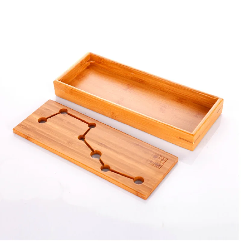 

Manufacturers Wholesale Seven meng zong Bamboo Mini Small Tea Tray Set Solid Wood Drawer-type Japanese Style Tea Pitcher Tray